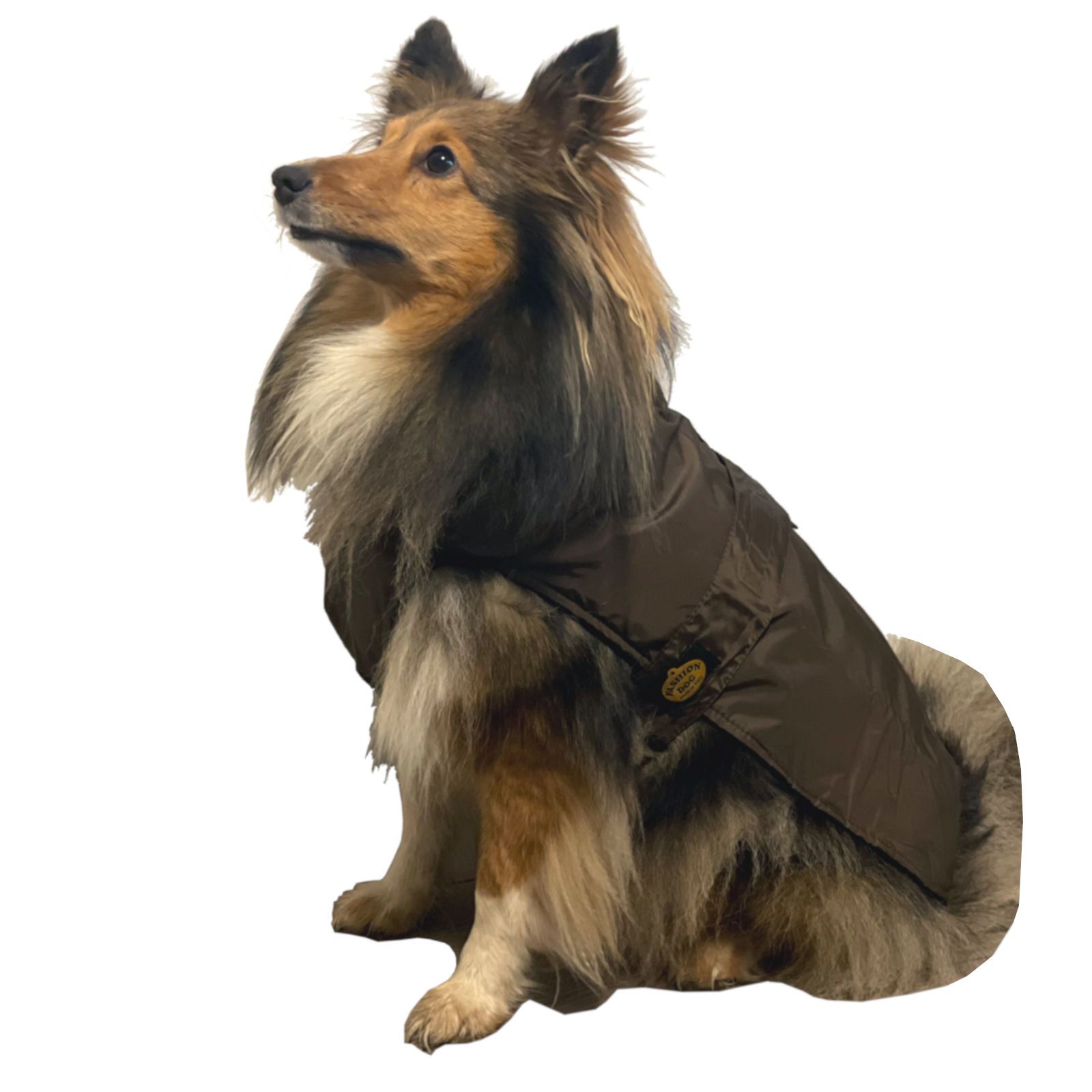 Fashion Dog Hunde-Regenmantel mit Fleecefutter - Braun - 27 cm