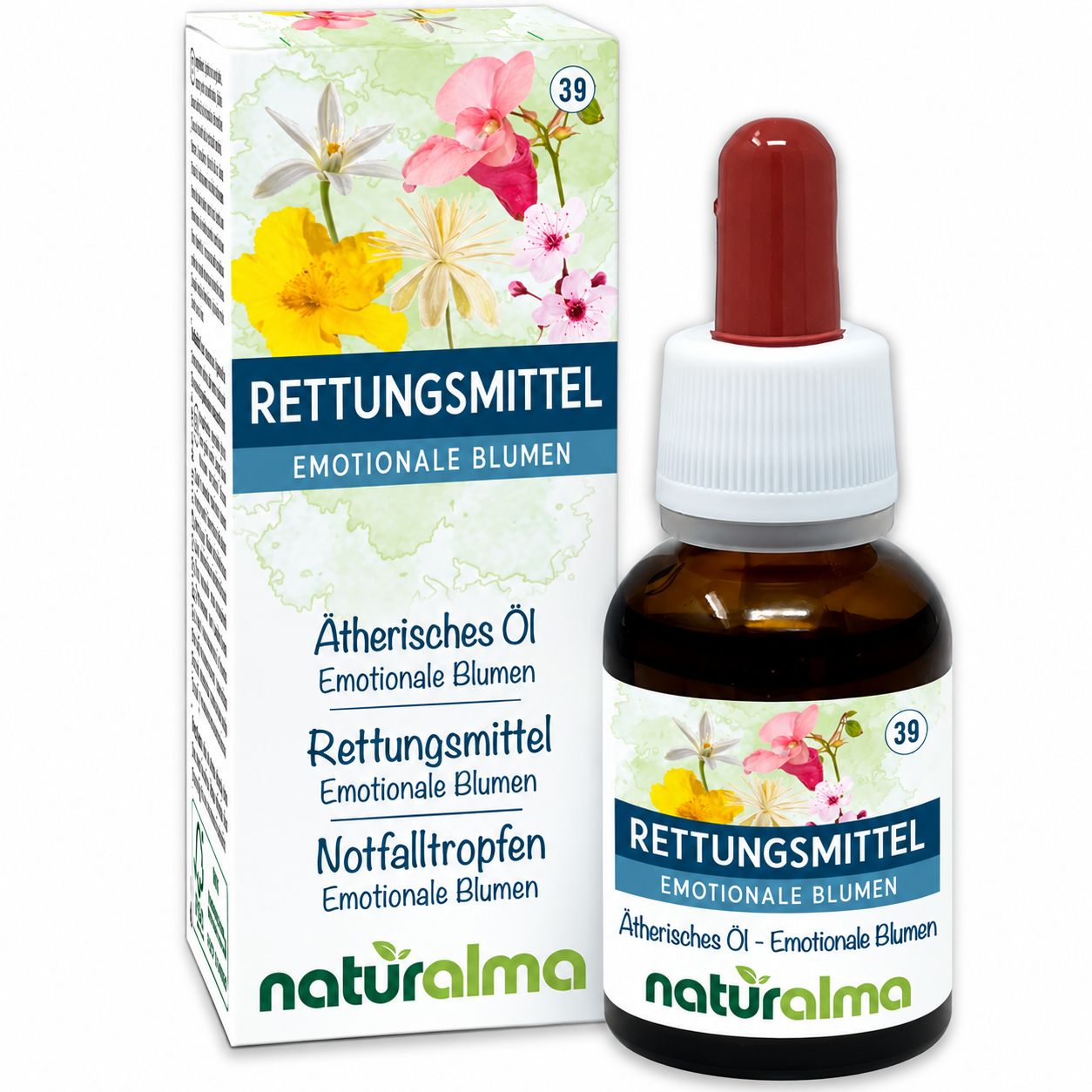 Naturalma Rettungsmittel Emotionale Blumen, 30ml Pipettenflasche.