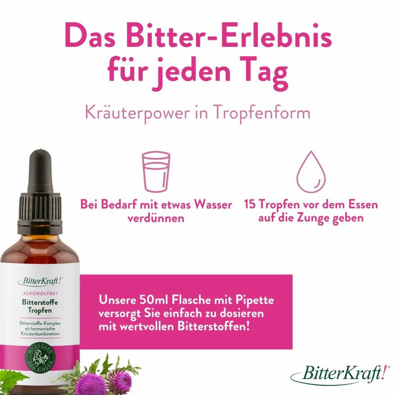 BitterKraft! Bitterstoffe Tropfen Alkoholfrei