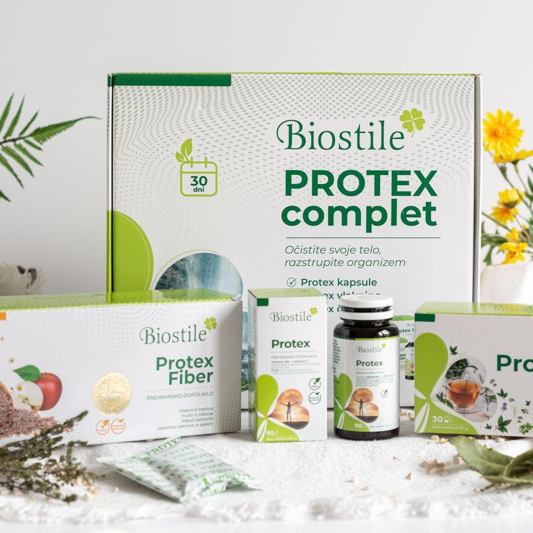 Biostile Protex Komplett Set mit Dekorationselementen und Pflanzen.