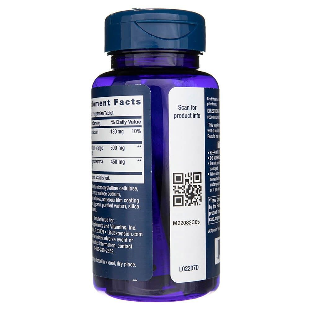 Rückseite der Flasche mit QR-Code und Chargennummer.