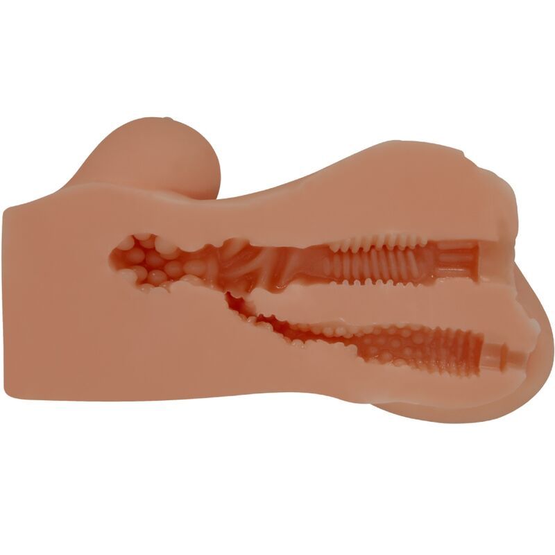 Masturbator, Schnittansicht. Innere Strukturen sichtbar. Aus Silikon.