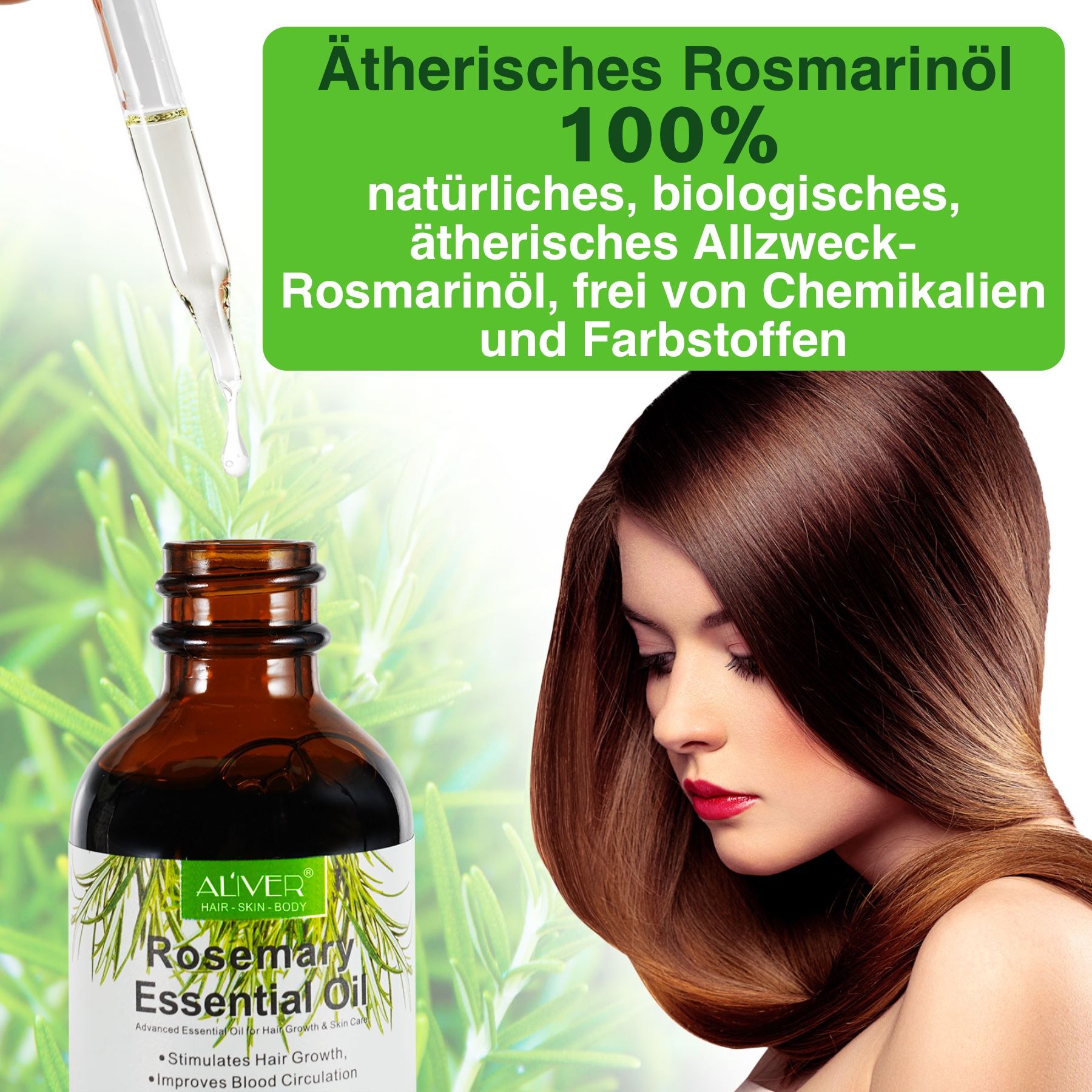 Aliver Haaröl Rosmarinöl für Haarwachstum