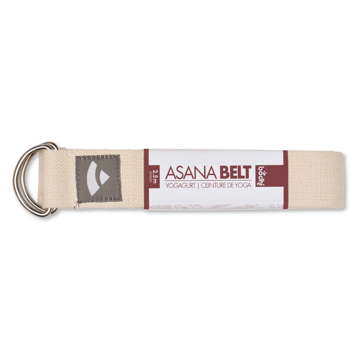 bodhi Yogagurt Asana Belt, Metallringe Baumwolle natur 910-M