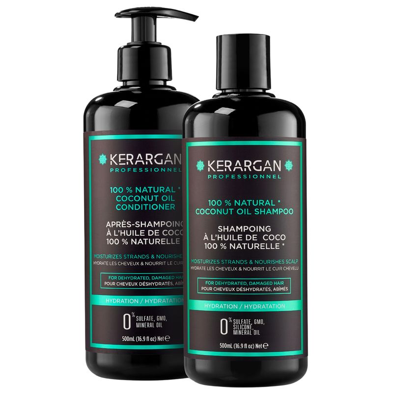 Kerargan - Feuchtigkeitsspendendes Duo Shampoo & Spülung mit Kokosöl