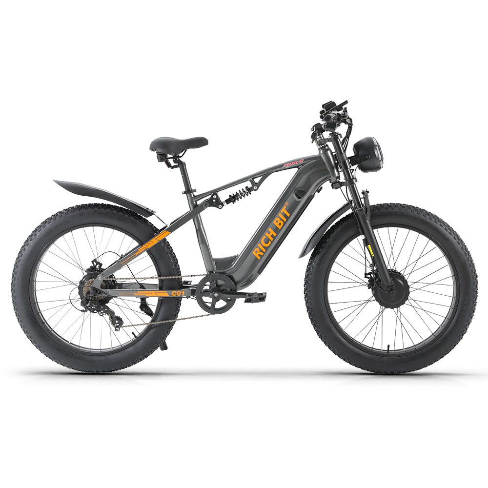 RICH BIT C01 Elektrisches Mountainbike, 48V 20Ah Akku, Vollfederung