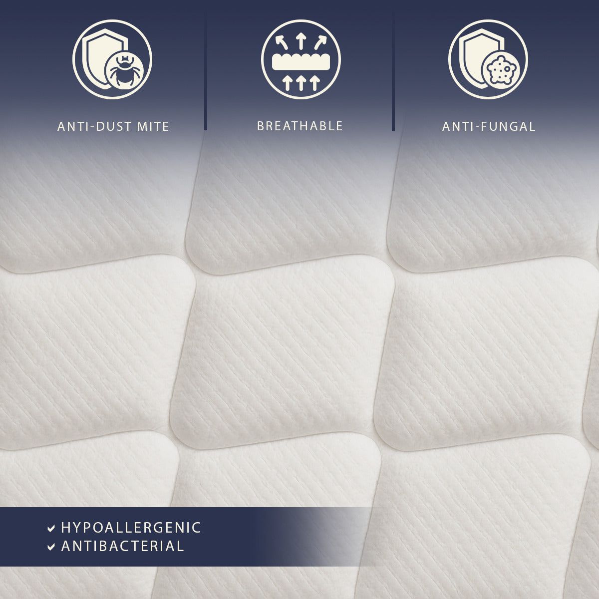 The White Stone Matratze 90x190 cm, Höhe 30 cm, mit Taschenfedern und Memory Foam