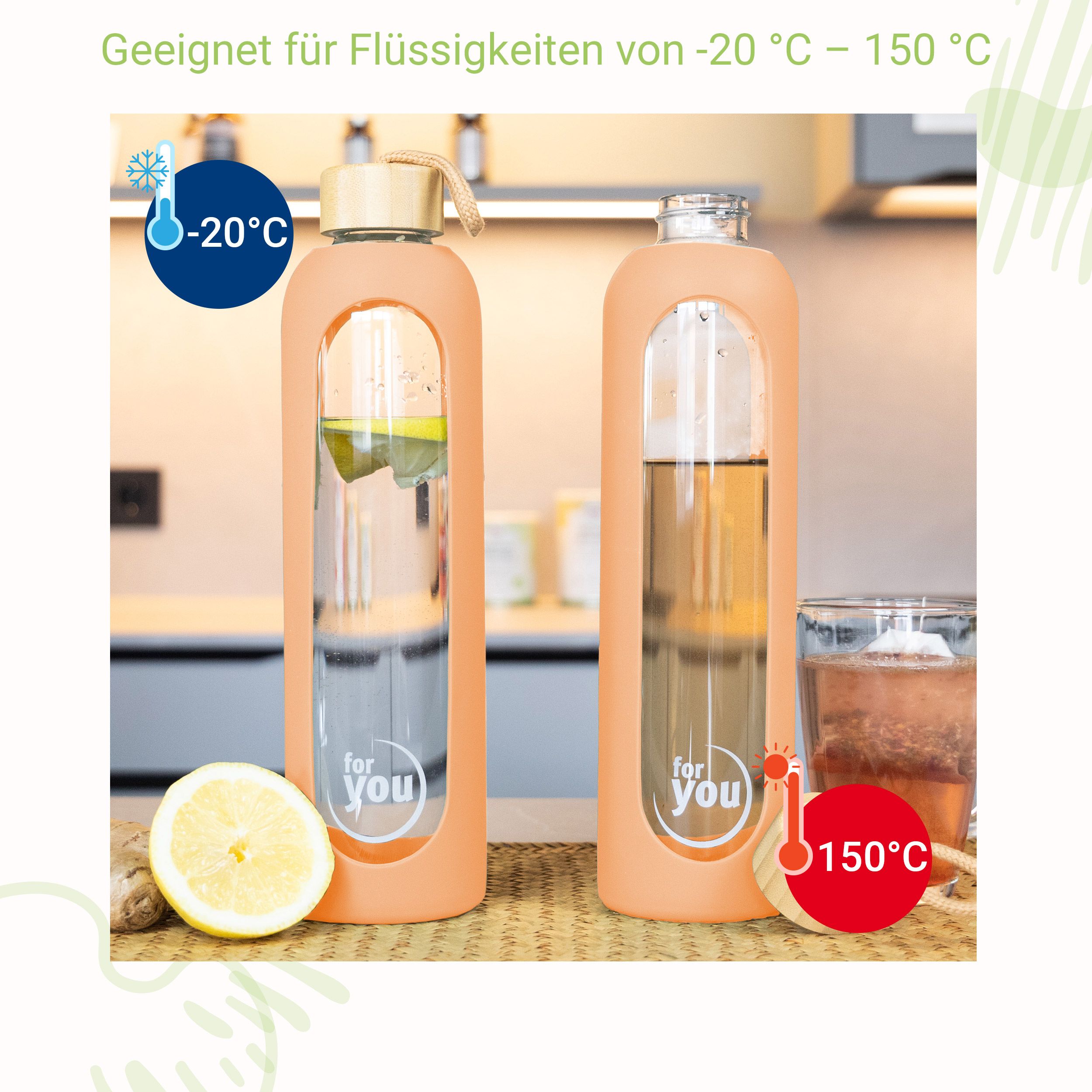 for you Nachhaltige Trinkflasche Dreierpackpack