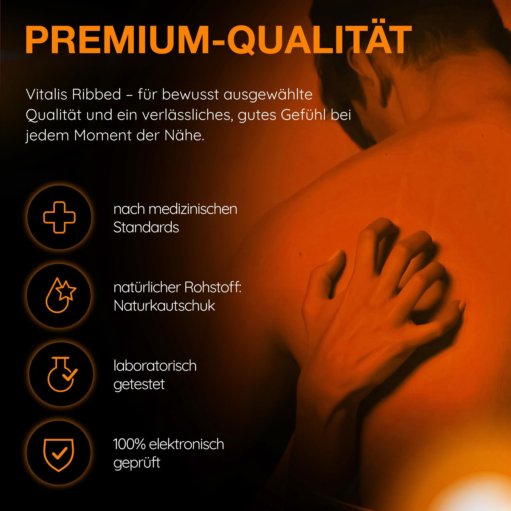 Vitalis Kondome: Nach medizinischen Standards, Naturkautschuk, laborgetestet, 100% elektronisch geprüft.
