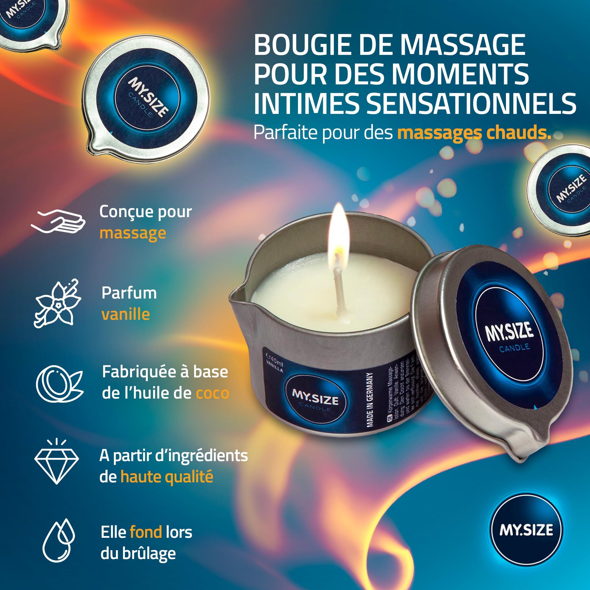MY.SIZE Massagekerze Vanille