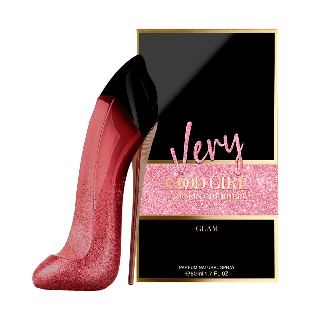 Carolina Herrera Very Good Girl Glam Eau De Parfum Flakon in Schuhform mit rotem Glitzer.