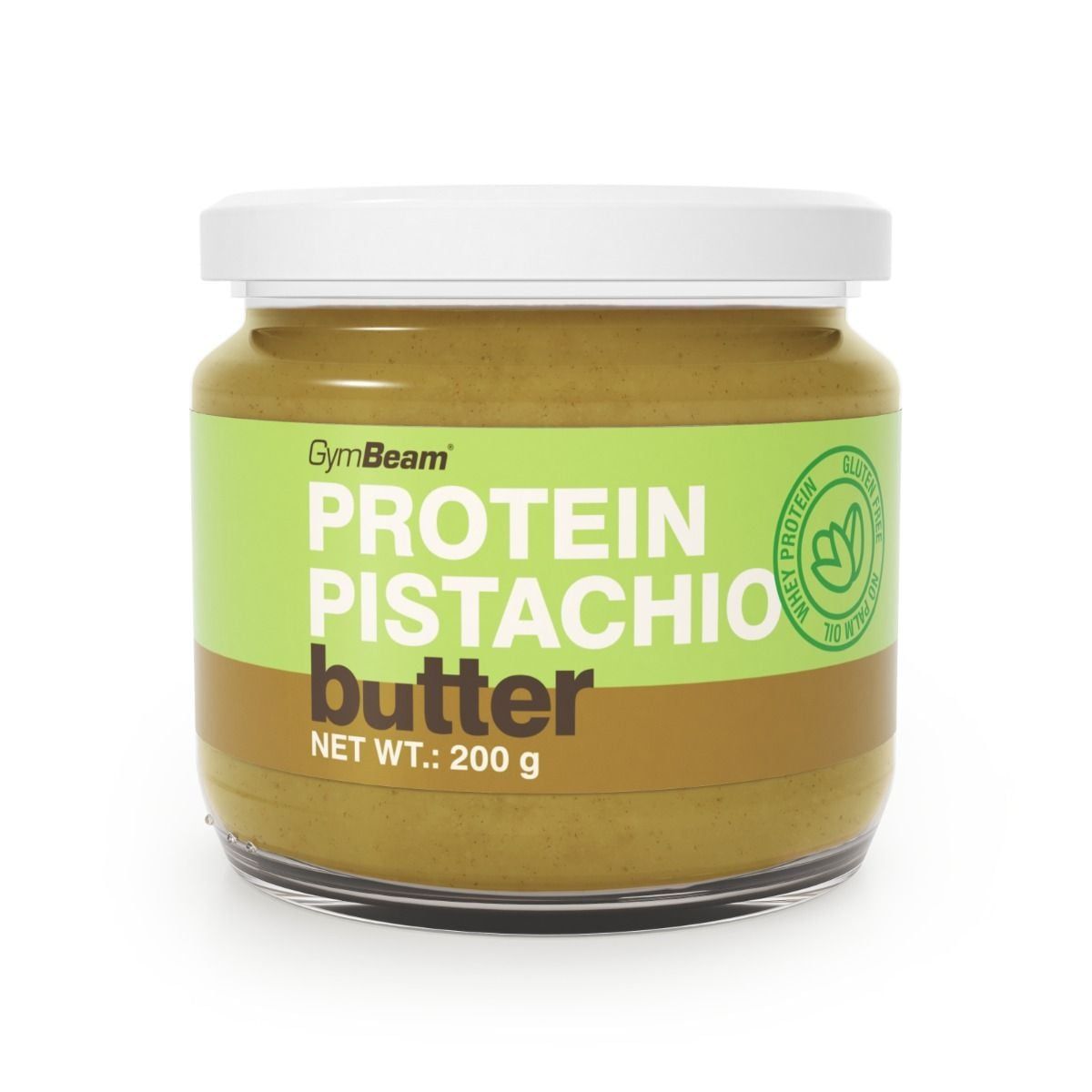GymBeam Protein Pistazienbutter, 200g Glas. Enthält 81% Pistazien.