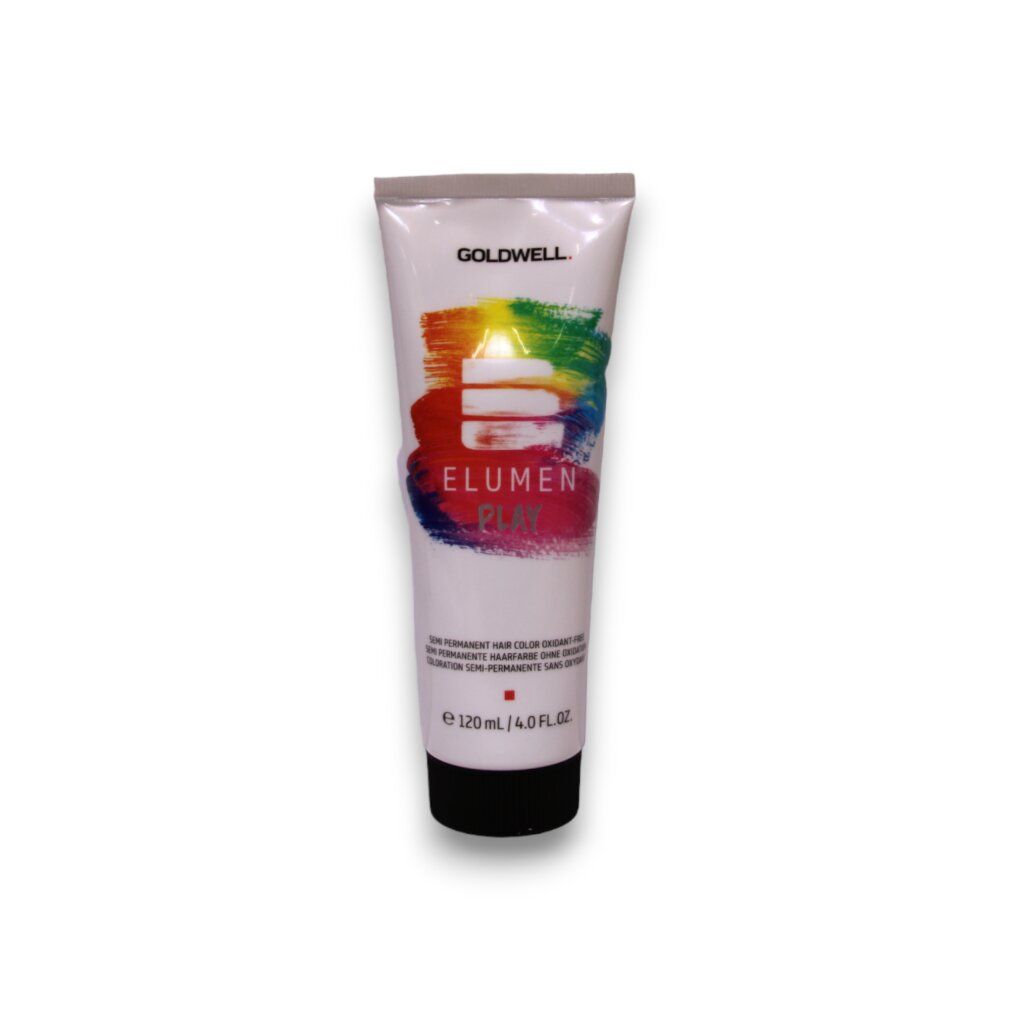 Goldwell ELUMEN PLAY Haarfarbe, Tube. Farbverlauf, Schriftzug, 120 ml.