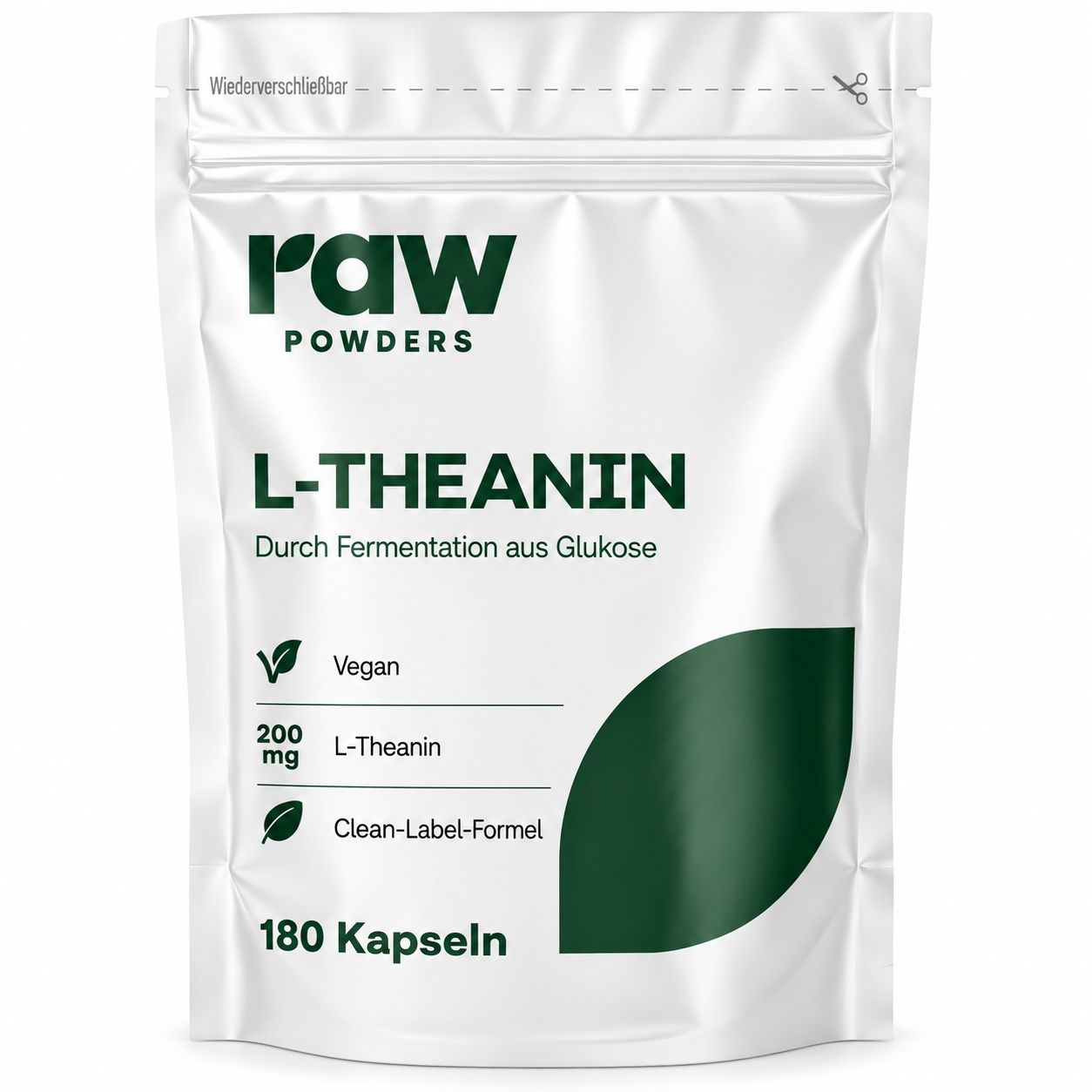 Packung L-Theanin Kapseln, 180 Stück. Vegan, Clean-Label-Formel.