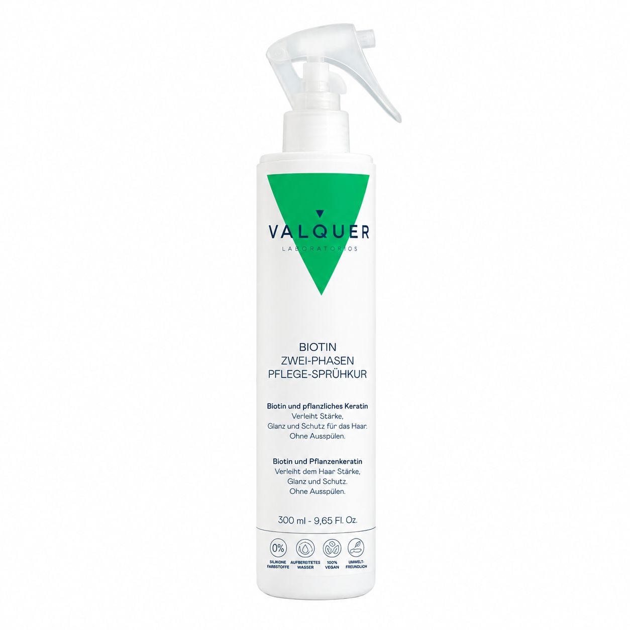 Valquer Biotin Zwei-Phasen Pflege-Sprühkur Flasche mit Pumpsprühkopf, 300ml.