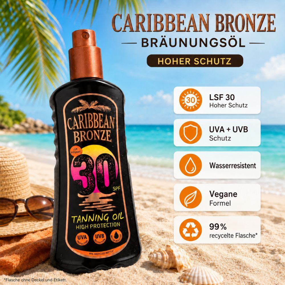 Caribbean Bronze Bräunungsöl Spray LSF 30 High Protection