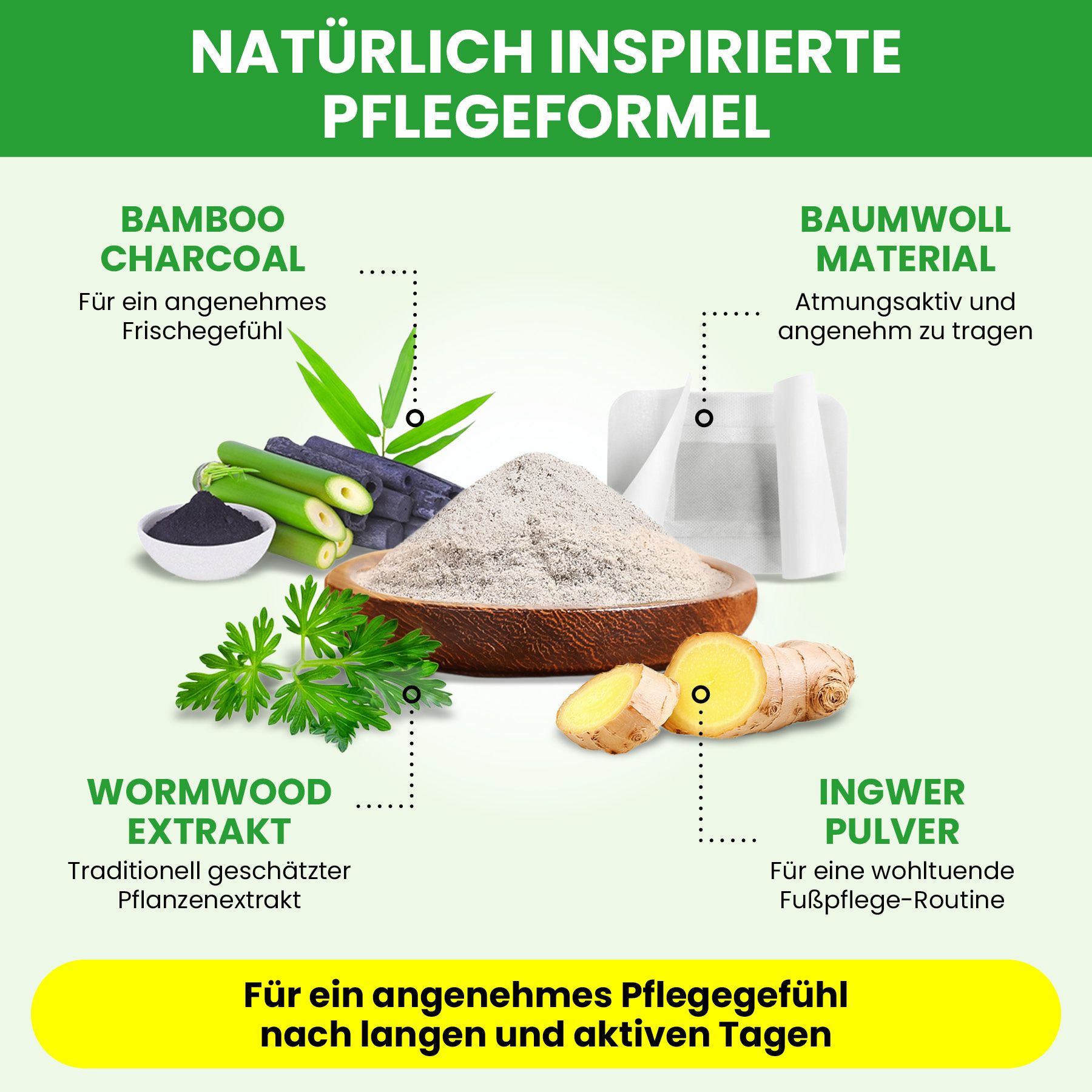 Aliver Detox Entgiftungspflaster mit Bambusessig Ingwerpulver Holzessig