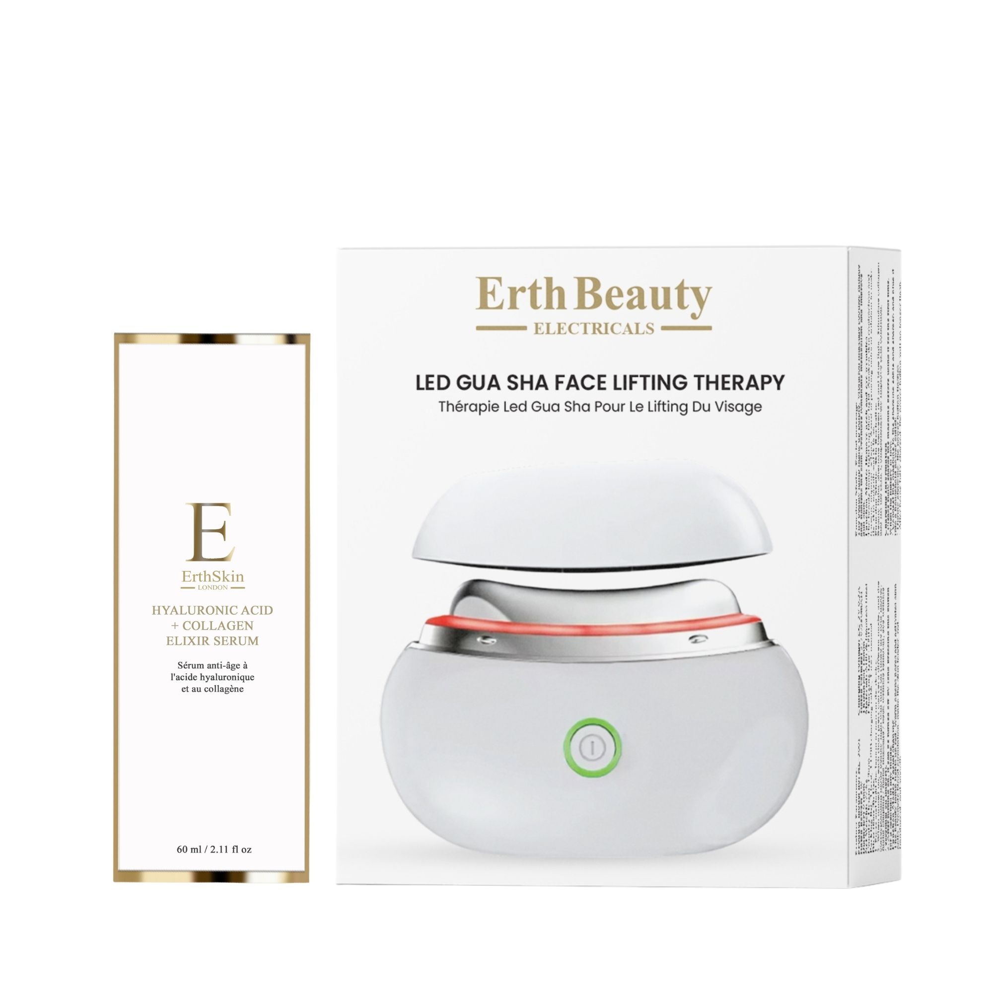 ErthSkin London LED Gua Sha Duo Hyaluron Kollagen