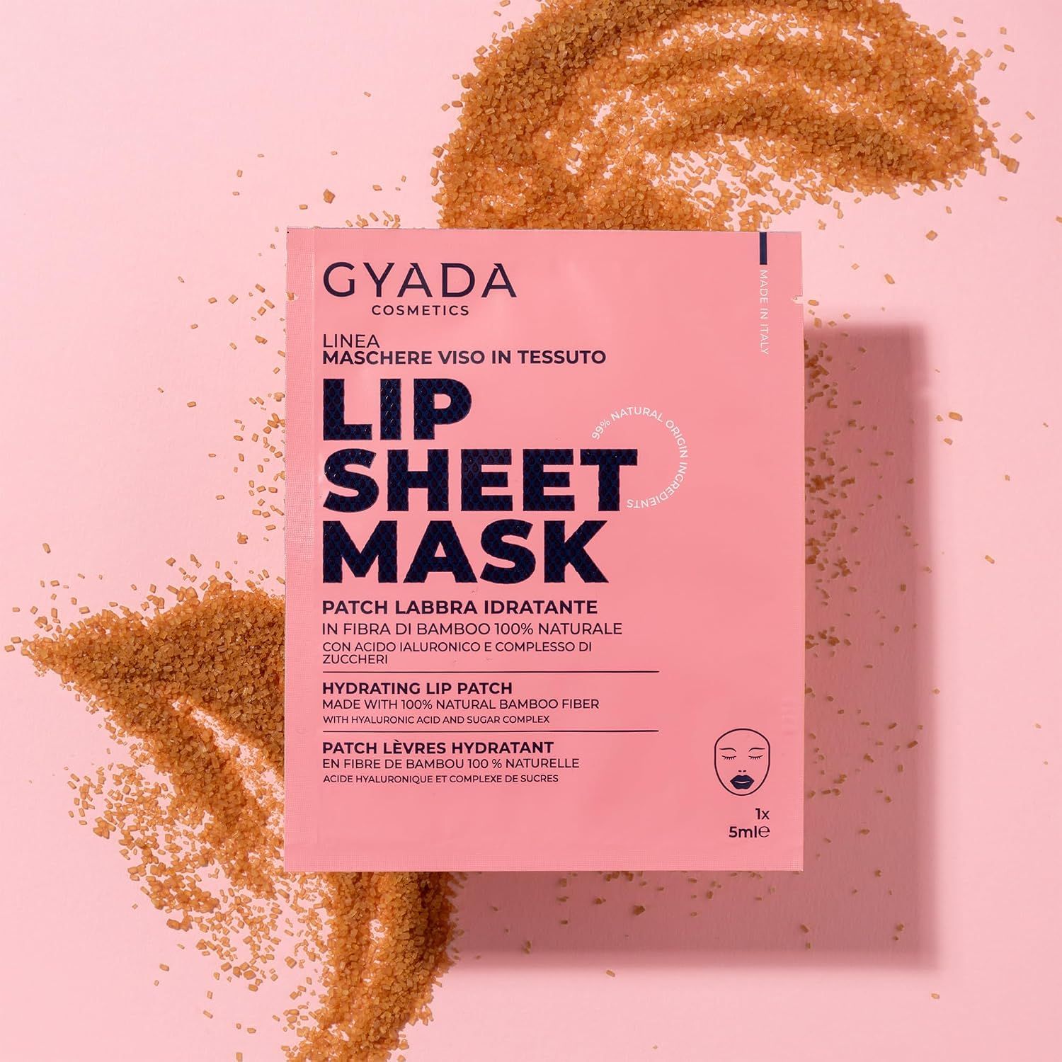 Verpackung einer feuchtigkeitsspendenden Lippenmaske aus Bambusfaser
