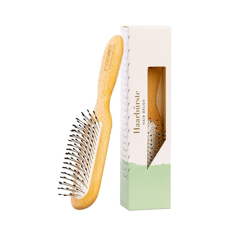 REMOS Haarbürste mit Stahlstiften und Noppen, schmal