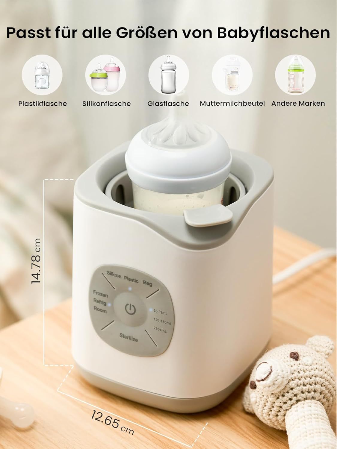 Grownsy Flaschenwärmer Baby Babykostwärmer 10-in-1
