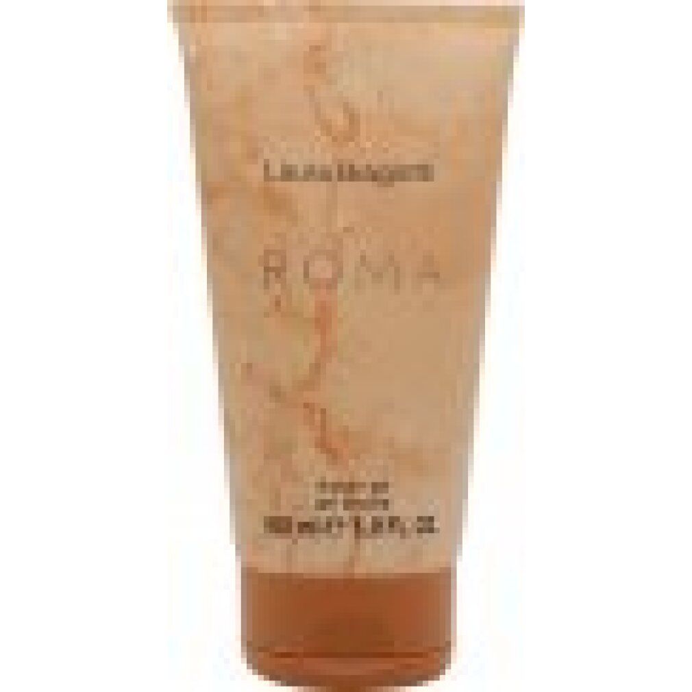 Laura Biagiotti Roma Körperlotion in einem hellbraunen Schlauch mit Marmormuster. 100 ml.