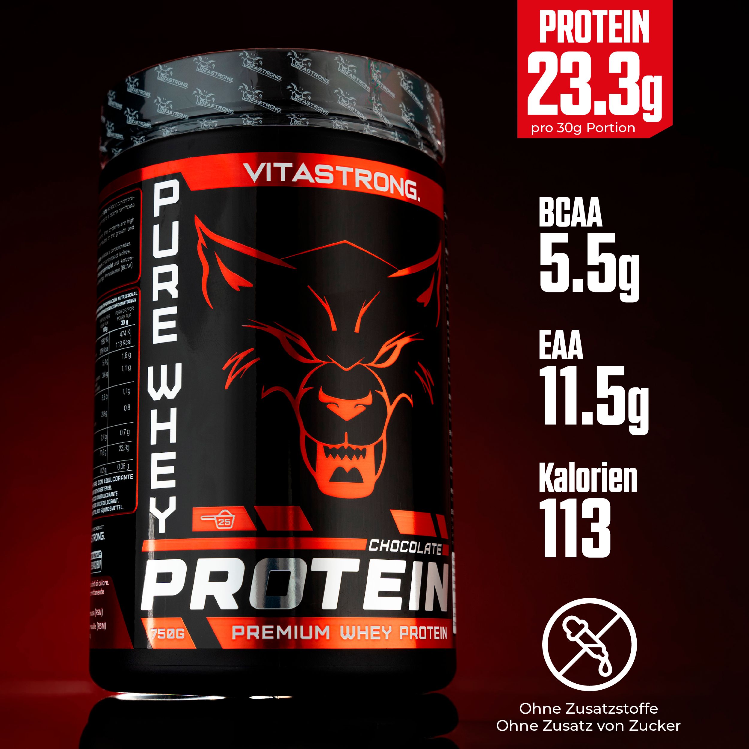 Vitastrong Pure Whey Protein - Schokolade