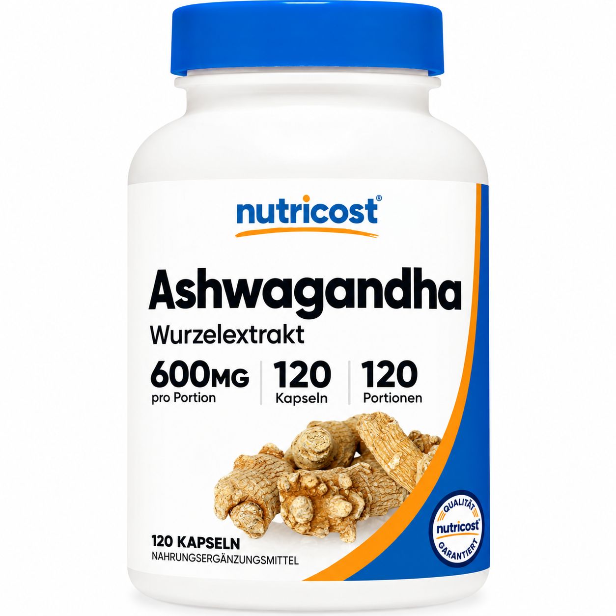 Nutricost Ashwagandha Wurzel Extrakt: 120 Kapseln, 600mg pro Portion. Mit Qualitätsgarantie.