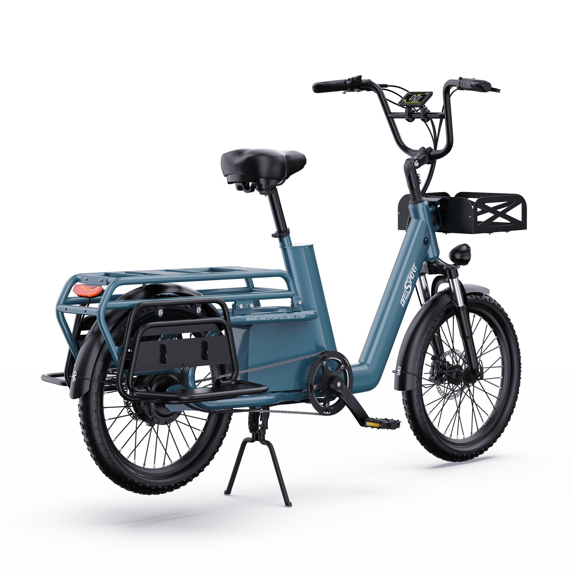 ONESPORT OT01 Longtail-Lastenrad mit 650-W-Motor und 48-V-27-Ah-Akku
