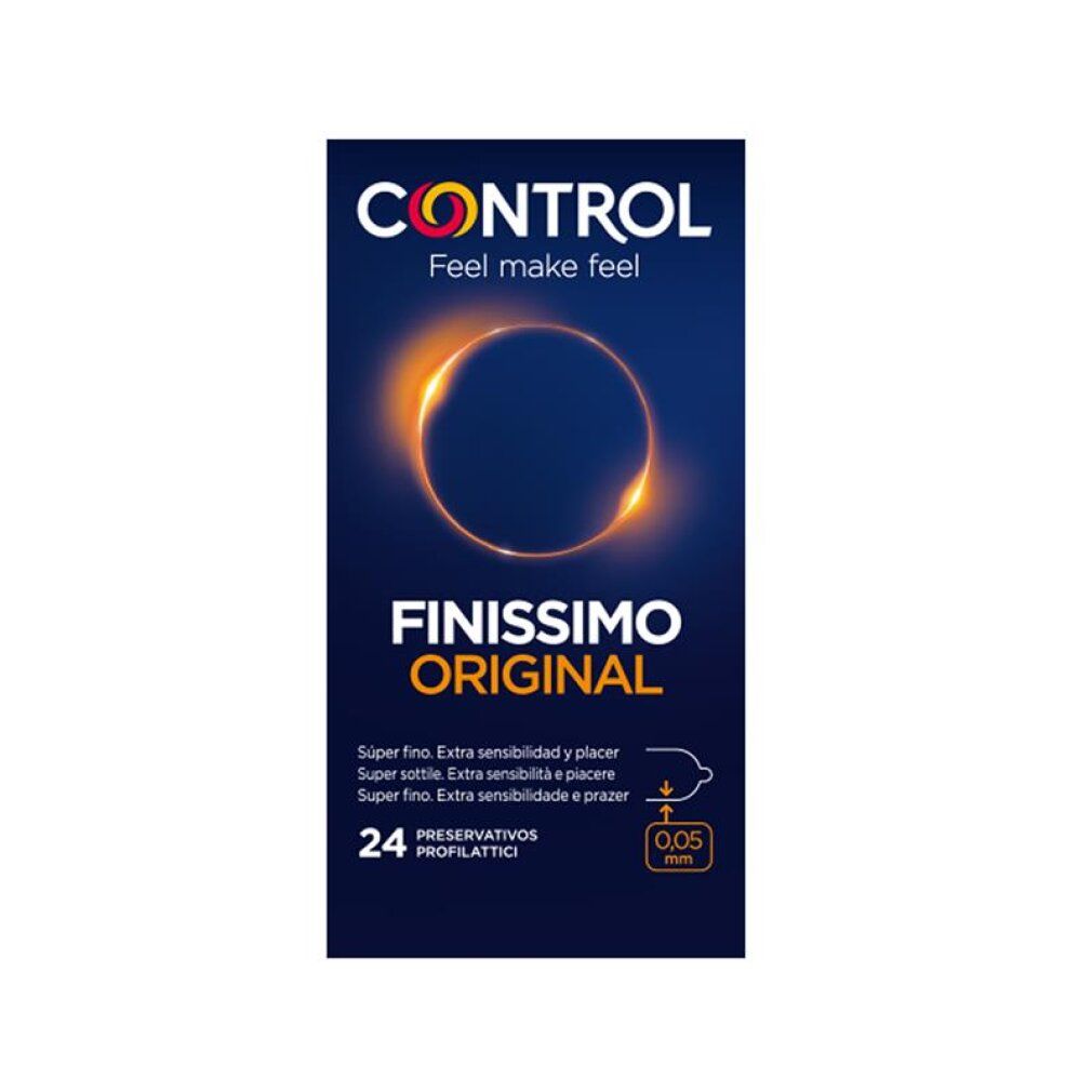 Packung Control Finissimo Original Kondome, 24 Stück. Dünn, extra sensibel, 0,05 mm.