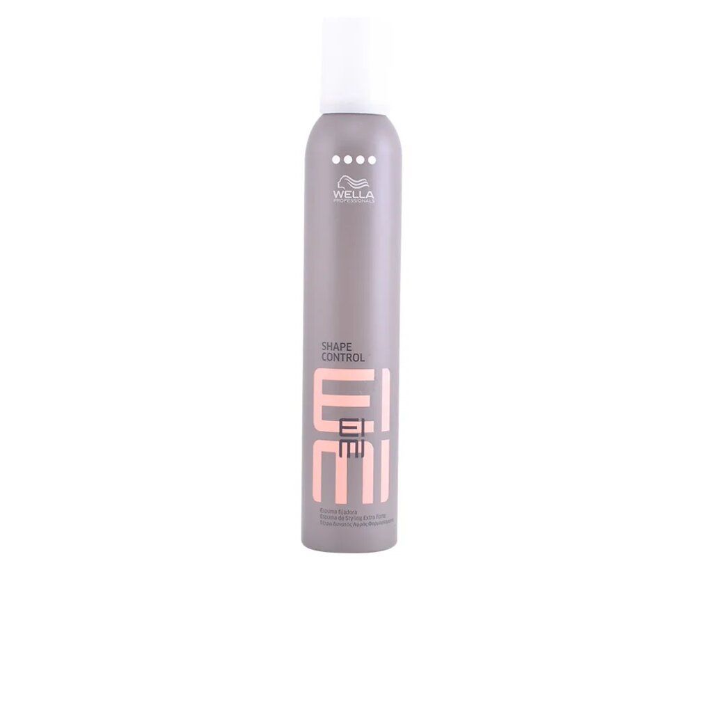 Graue Sprühflasche mit weißem Deckel. Aufschrift: EIMI Shape Control. Marke: Wella.