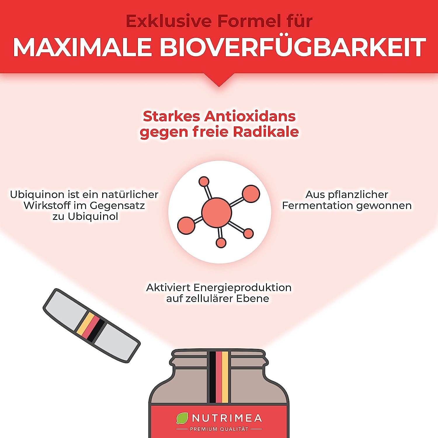 Nutrimea PREMIUM COENZYM Q10 Hochdosiert | Vegane