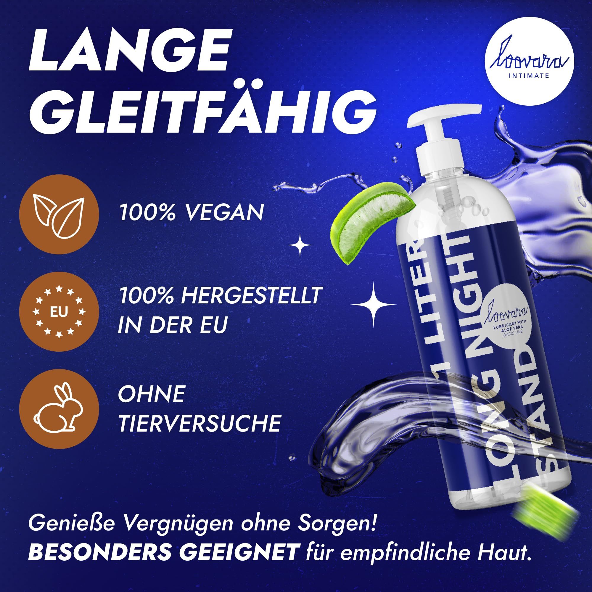 Loovara Long Night Stand: 1L, vegan, EU-hergestellt, tierversuchsfrei, für empfindliche Haut.