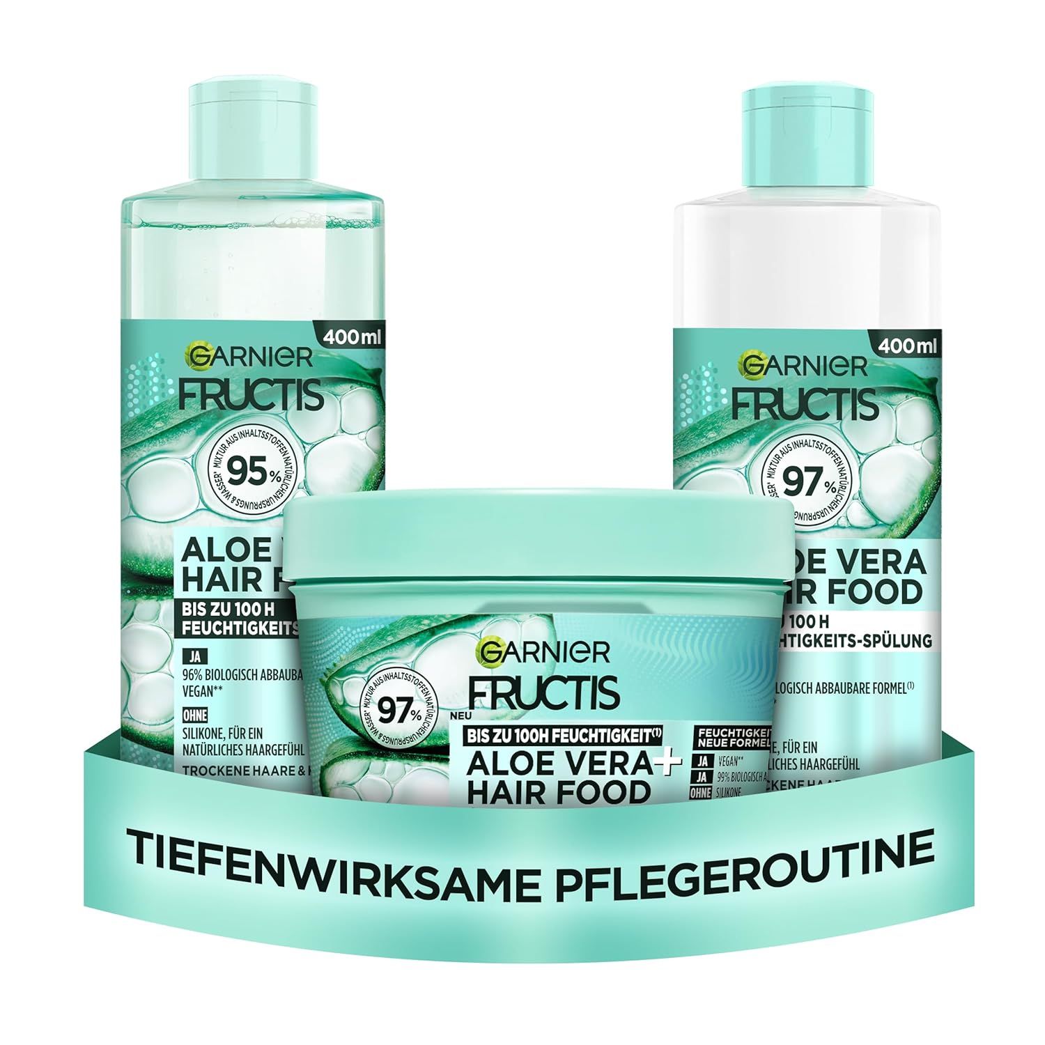 Garnier Fructis Aloe Vera Hair Food Haarpflege Set mit Multi-Use Maske, Shampoo und Spülung