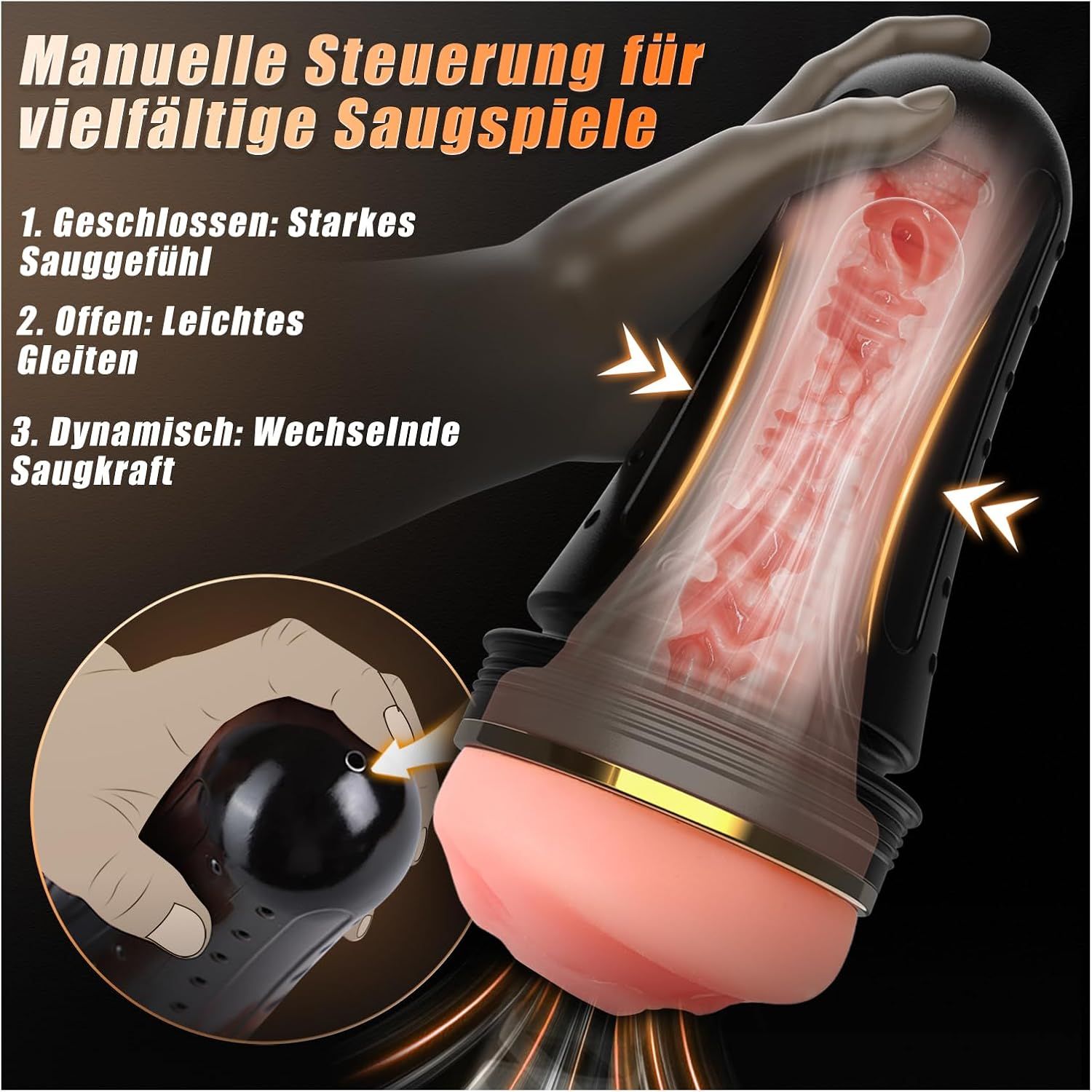 VIJISA manueller Masturbator mit verlängertem Innenkanal