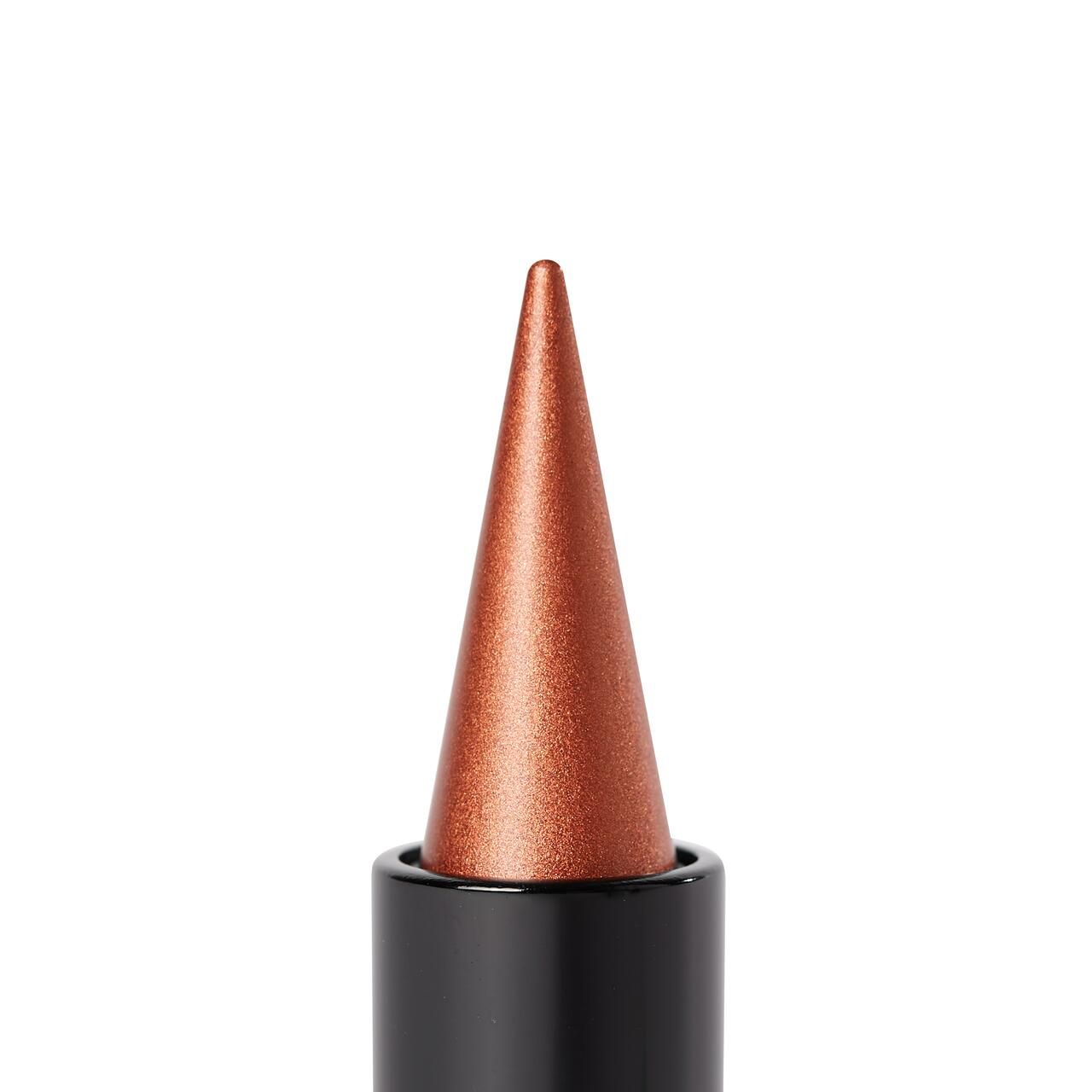 Kremiger, bronzefarbener Eye Stick. Spitze Form, schwarzer Schaft.