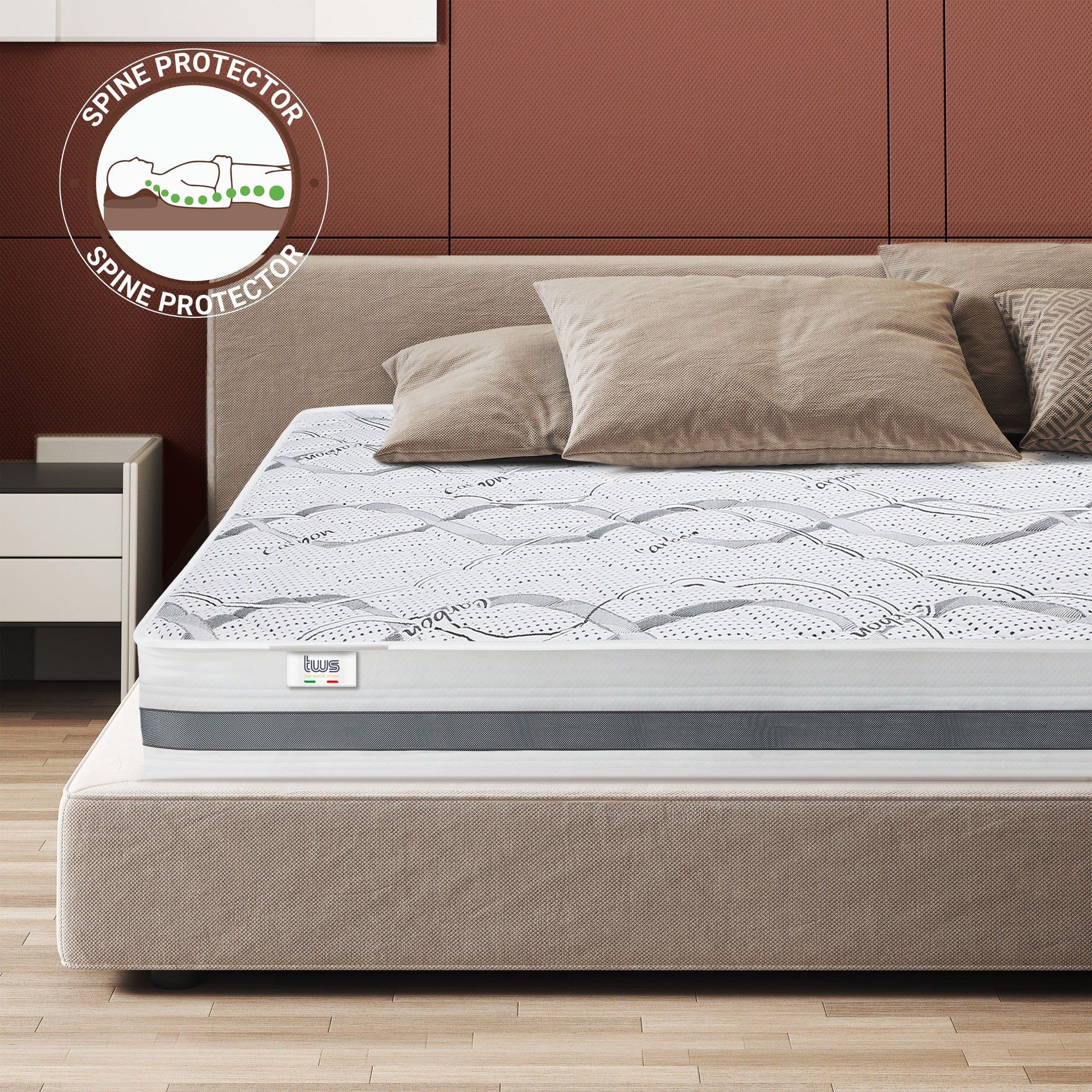 The White Stone Memory Foam Matratze 180x190 cm Höhe 27 cm