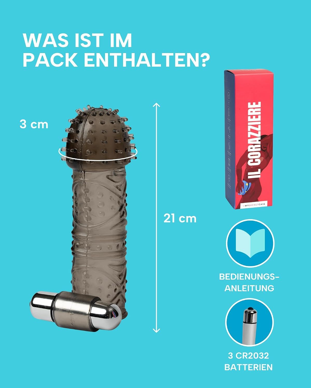 Schwarzer Mund-Vibrator mit 4 Modi: Eichelvibrator, Vibrating, Oralsex, App-Steuerung.