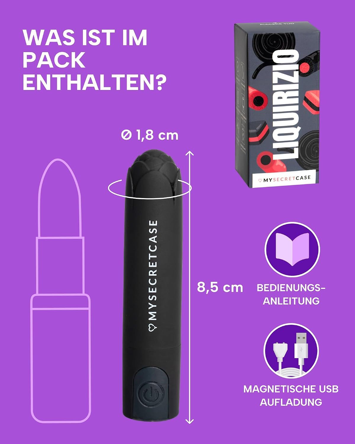 MySecretCase Mini-Auflegevibrator Schwarz