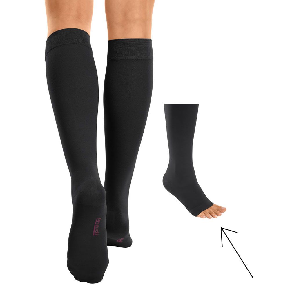 mediven® cotton CCL1 AD Kompressionsstrümpfe kurz (34-38 cm) o. Fußspitze Trikotabschlussrand
