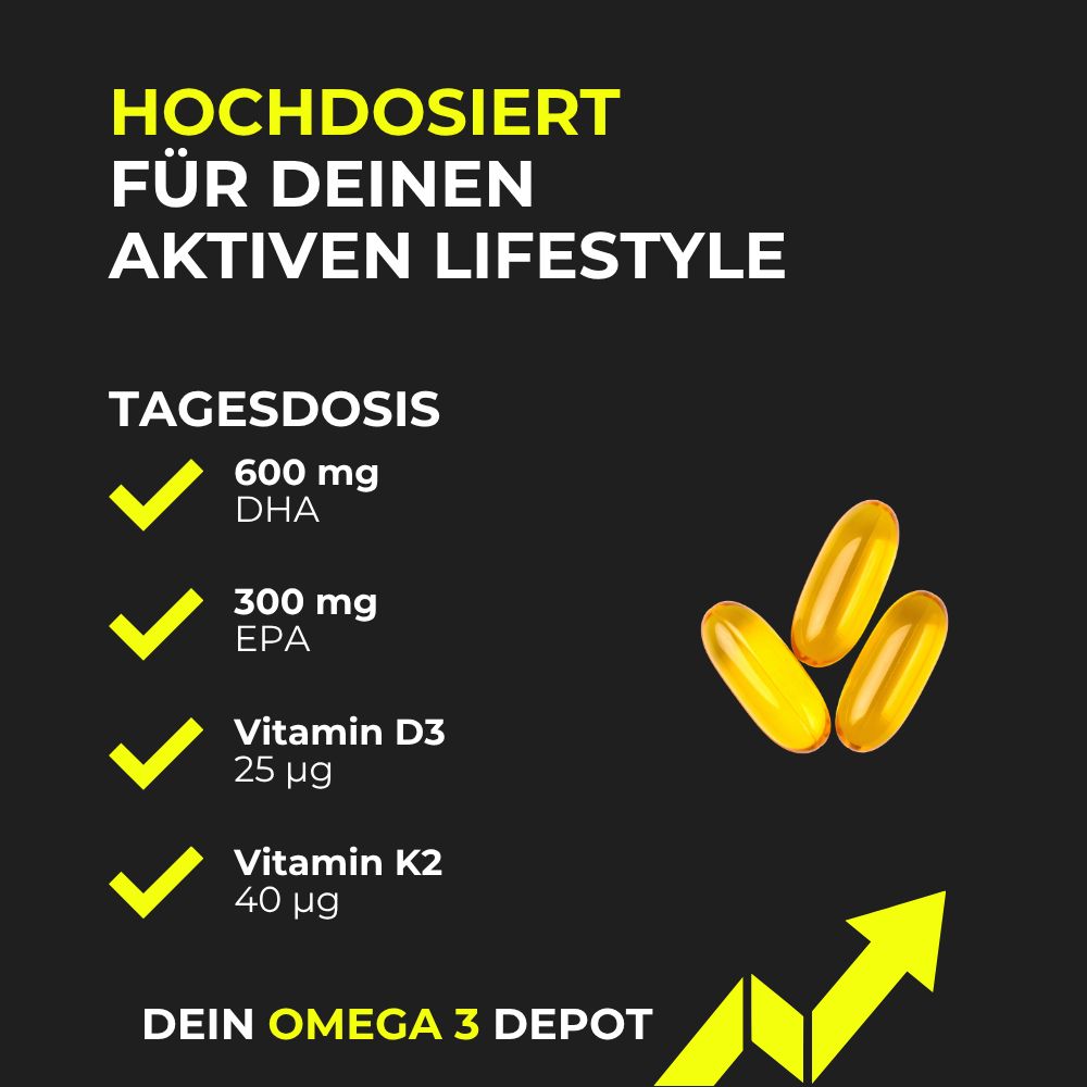 Body Ex® Omega 3 + D3 & K2 Kapseln, aus Algenöl, 100% vegan