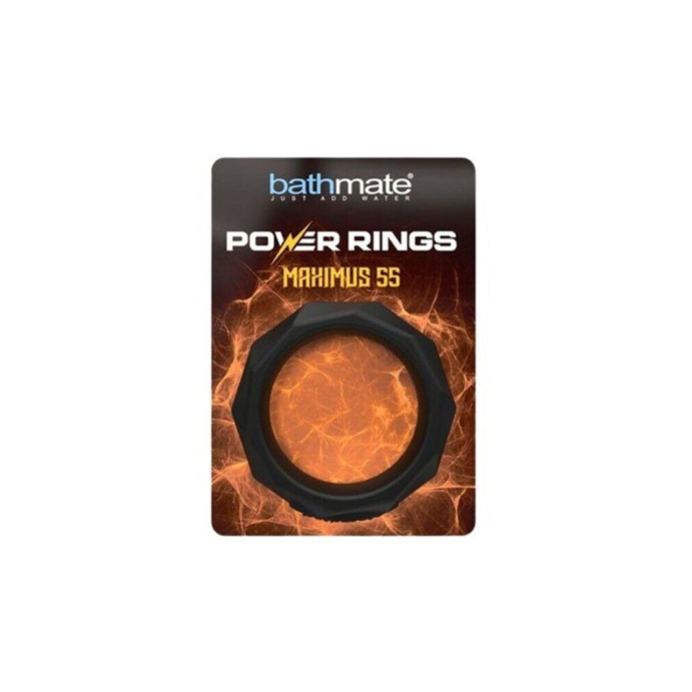 Verpackung mit schwarzem Ring. Text: Bathmate, Power Rings Maximus 55.