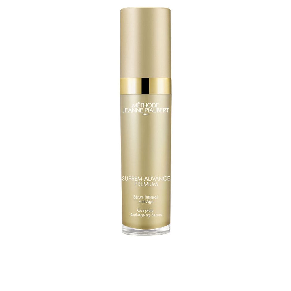 Goldfarbene Flasche mit Aufschrift. "METHODE JEANNE PIAUBERT" und "SUPREM' ADVANCE PREMIUM" sind sichtbar.