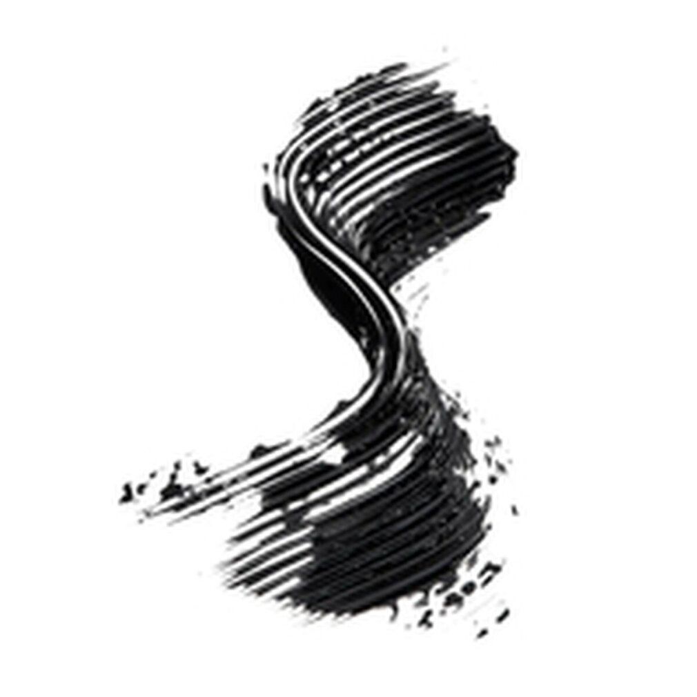 Schwarzer Mascara-Abstrich. Geschwungene Form, Textur sichtbar.