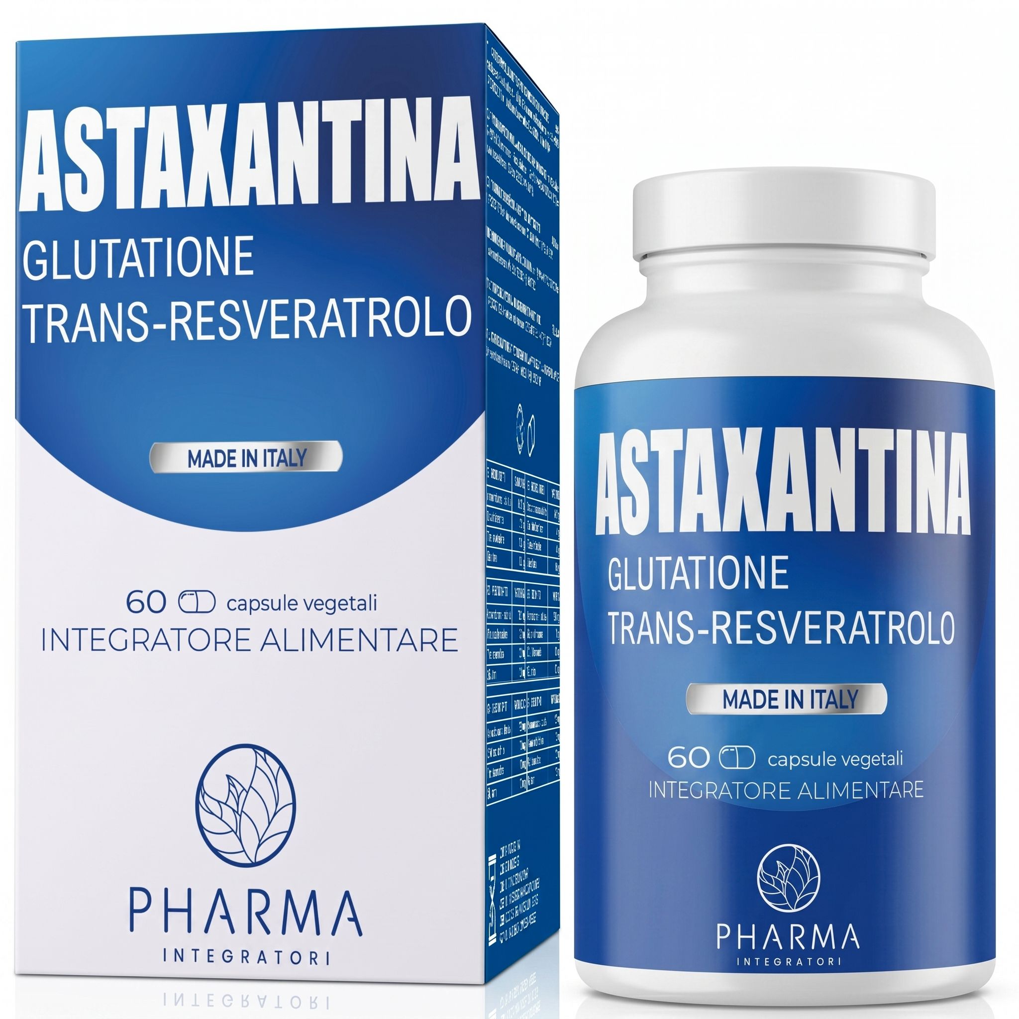 Astaxanthin Kapseln: Dose und Kartonverpackung mit 60 vegetarischen Kapseln.