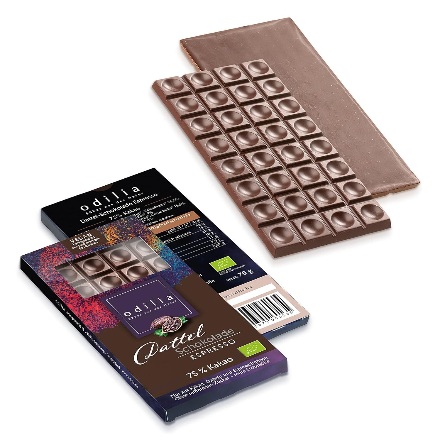 odilia Bio Dattel Schokolade mit Espresso