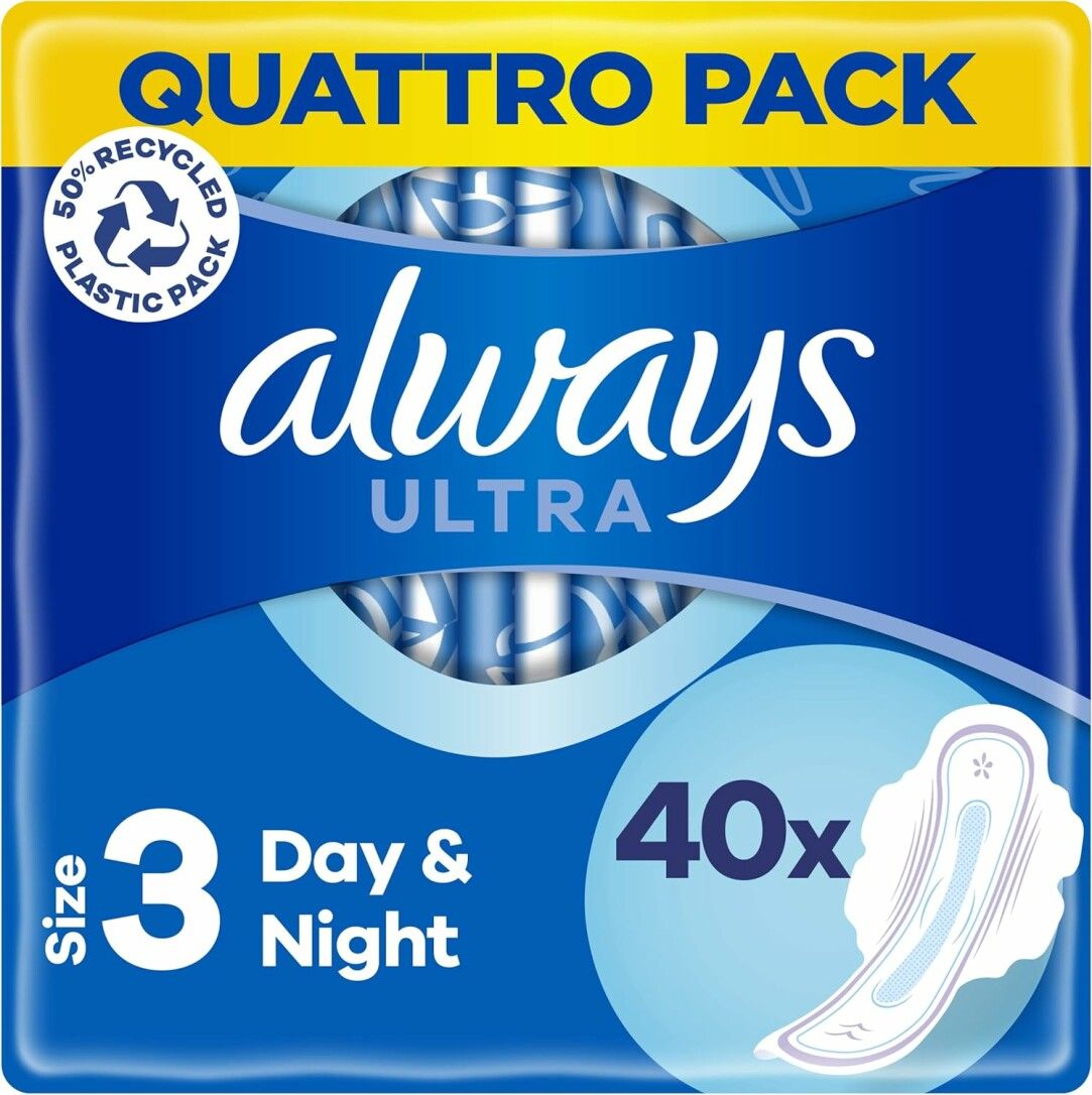 Always Ultra Damenbinden Long Plus (Größe 3) Mit Flügeln 40 Stück