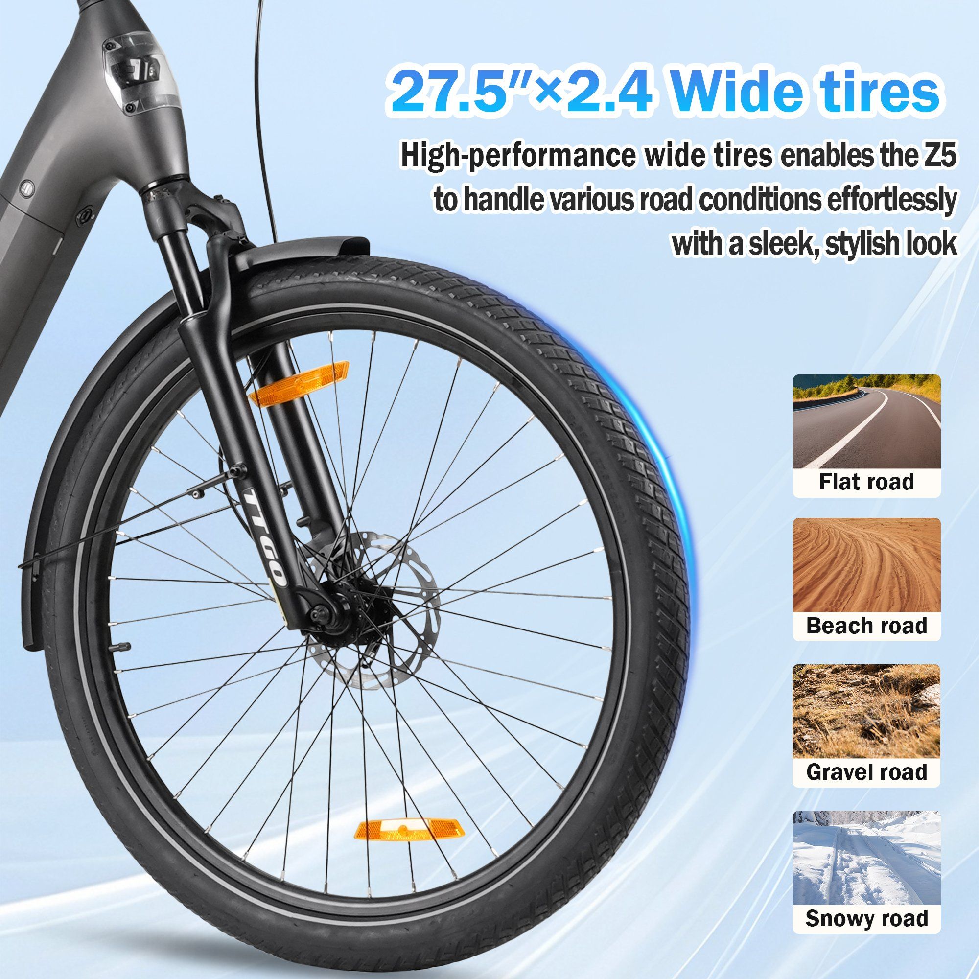 TTGO Z5 Elektrofahrrad, 250-W-Motor, 36 V, 18 Ah