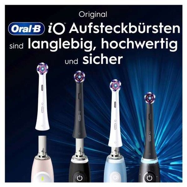Oral-B iO Strahlendes Weiss, Original Aufsteckbürsten für elektrische Oral-B iO Zahnbürsten, Schw