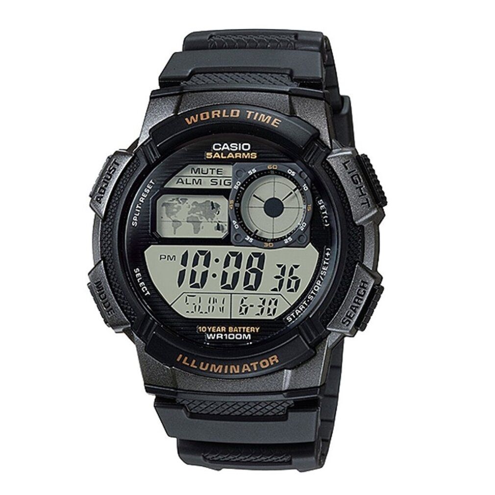 casio Mod. world time illuminator - 5 Alarms, 10 Year battery